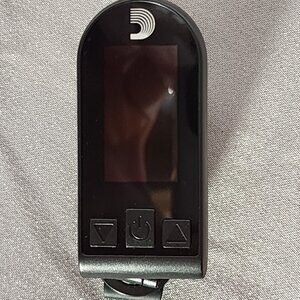 D'Addario Equinox Black Headstock Clip On Battery Operated Electric Guitar Tuner